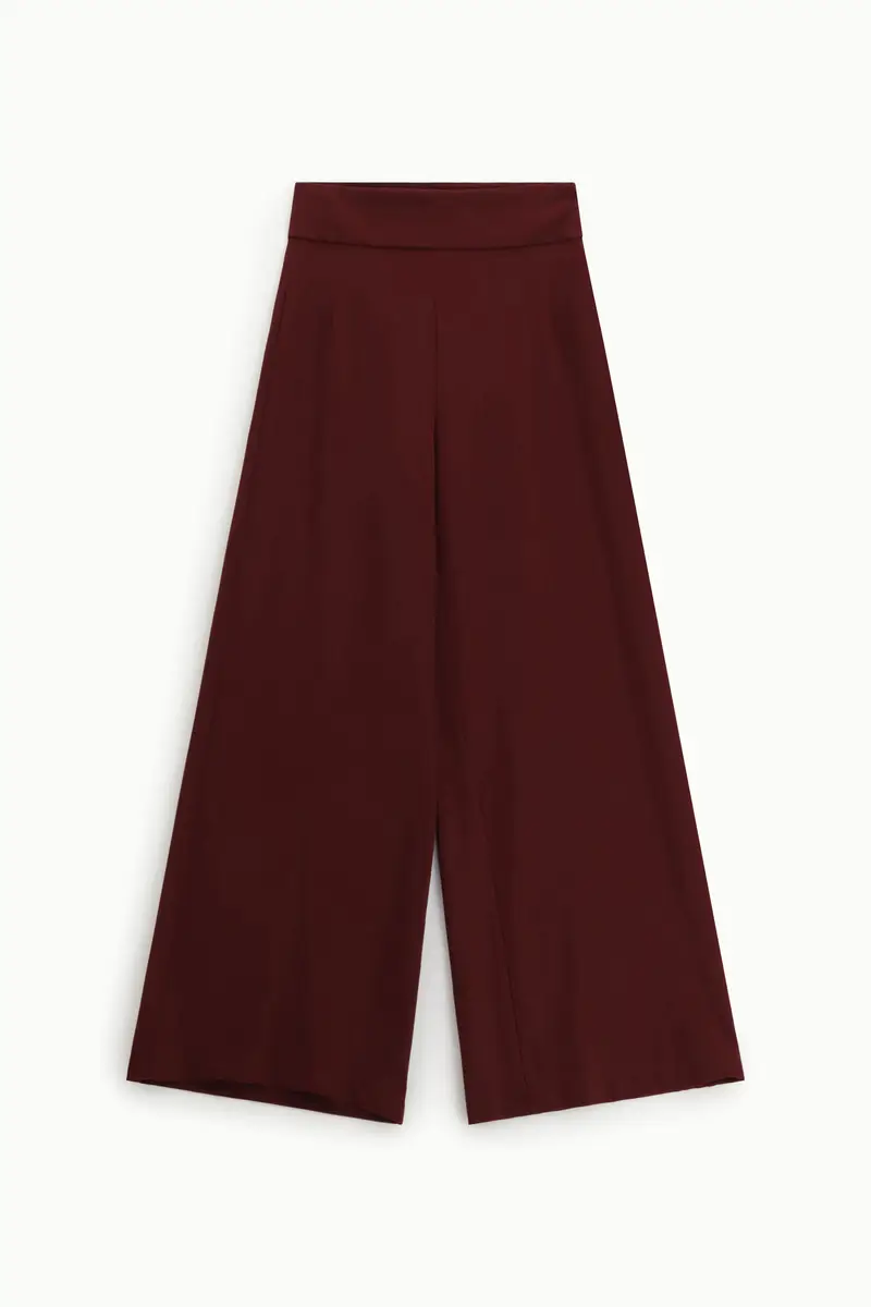 Pantaloni a palazzo a vita alta Bordeaux