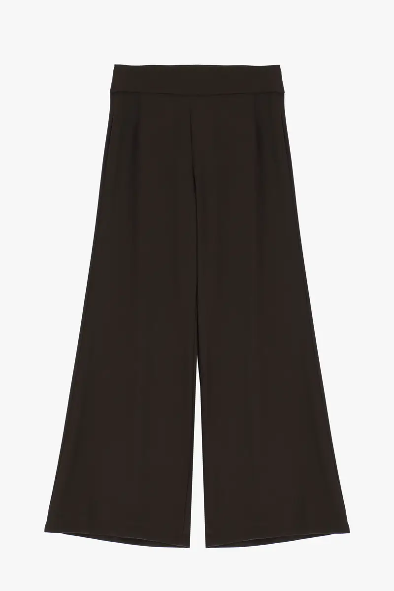 Pantaloni a palazzo a vita alta Cioccolato