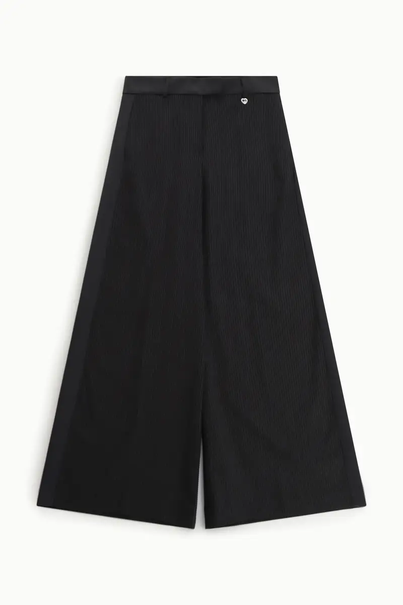 Pantaloni a righe ampia gamba Nero