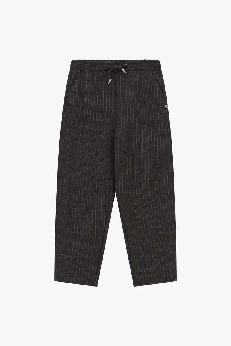 Pantaloni a righe cropped con coulisse Moro