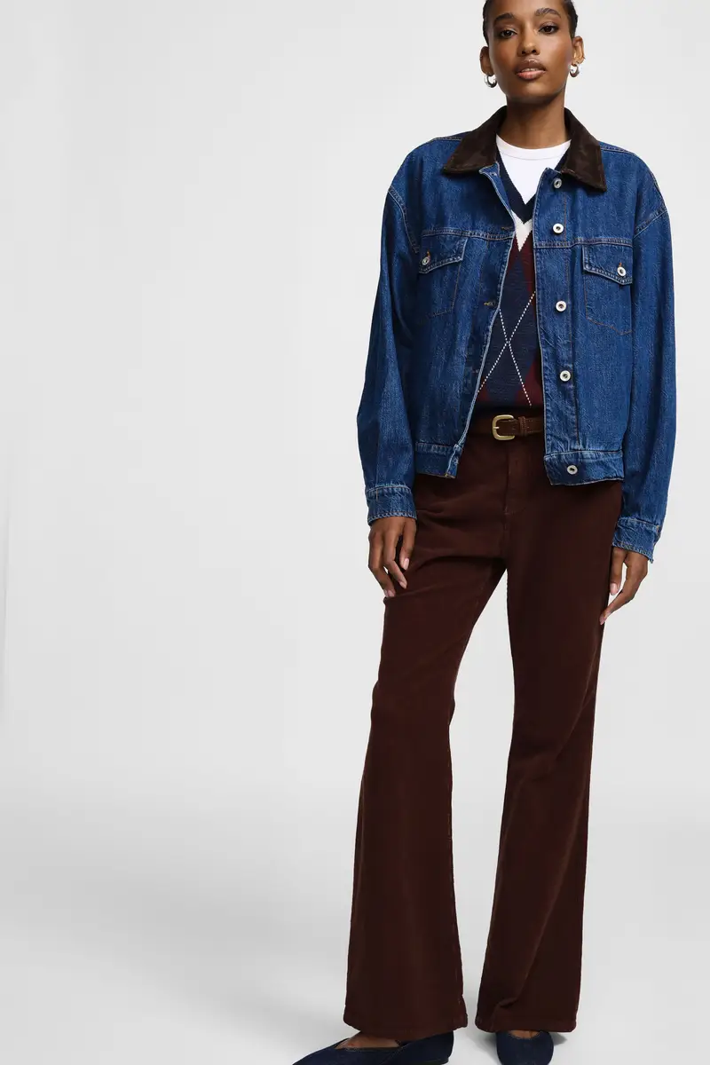 Pantaloni a zampa con vita media Sepia miniatura 2