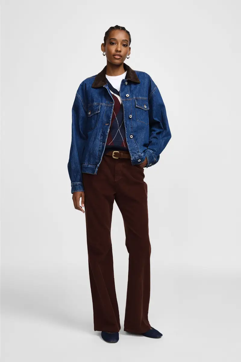 Pantaloni a zampa con vita media Sepia miniatura 3