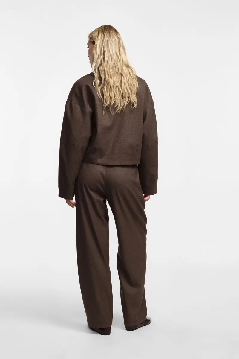 Pantaloni ampi a vita alta Cioccolato miniatura 3