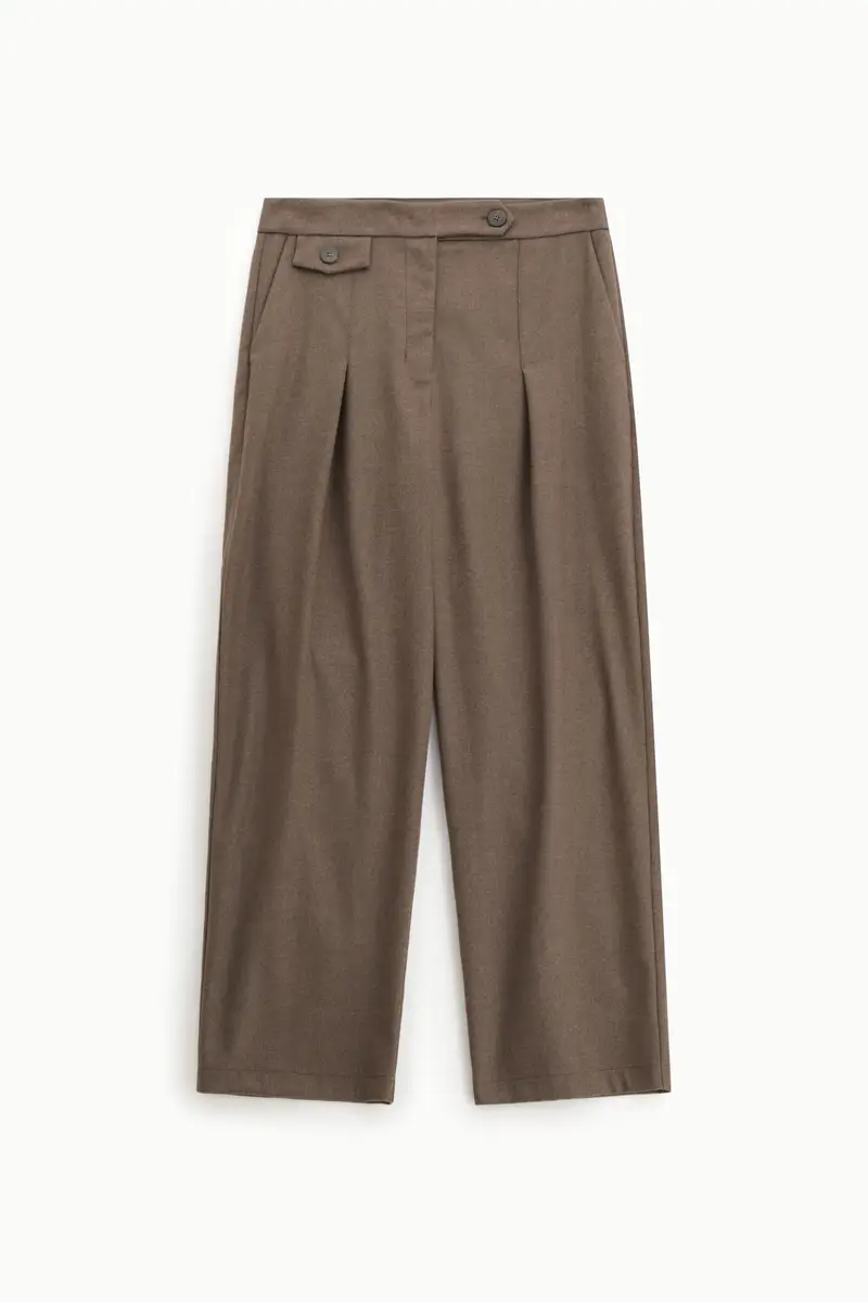 Pantaloni ampi a vita alta Cioccolato