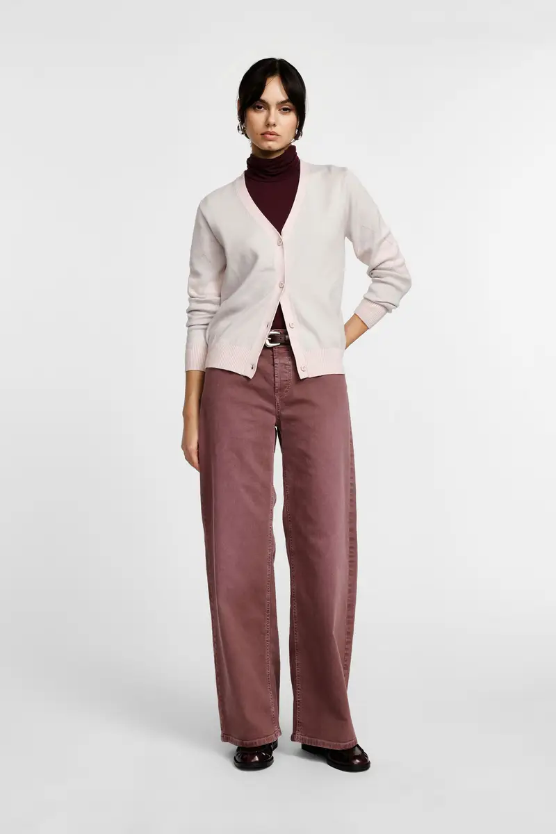 Pantaloni ampi cinque tasche con vita alta Purple miniatura 2