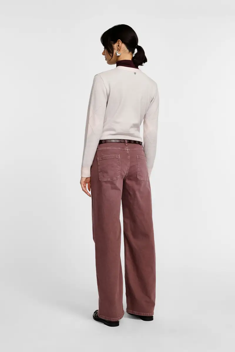 Pantaloni ampi cinque tasche con vita alta Purple miniatura 3