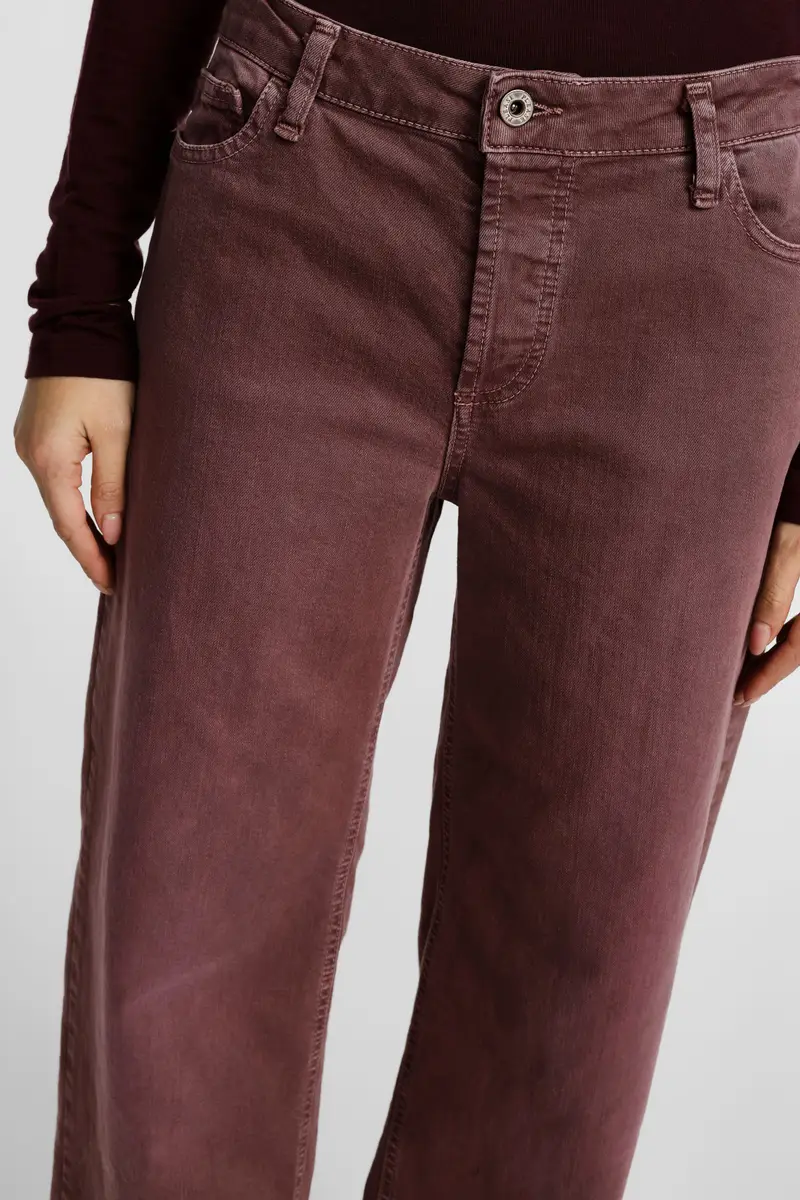 Pantaloni ampi cinque tasche con vita alta Purple miniatura 4