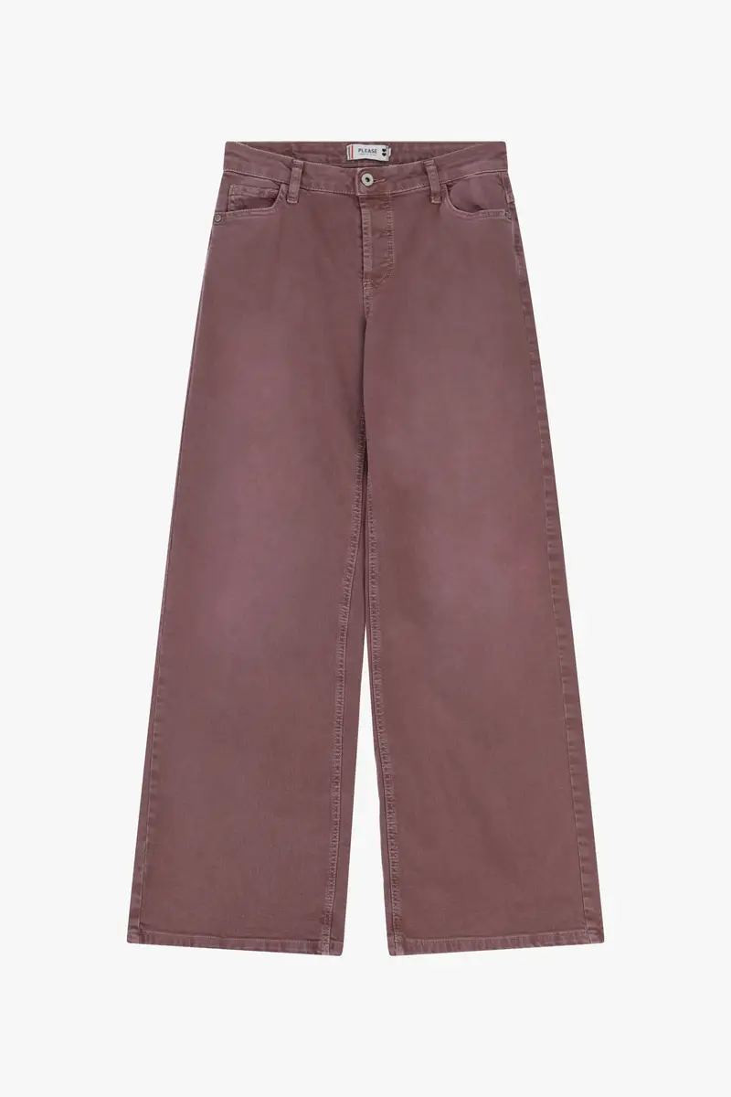 Pantaloni ampi cinque tasche con vita alta Purple