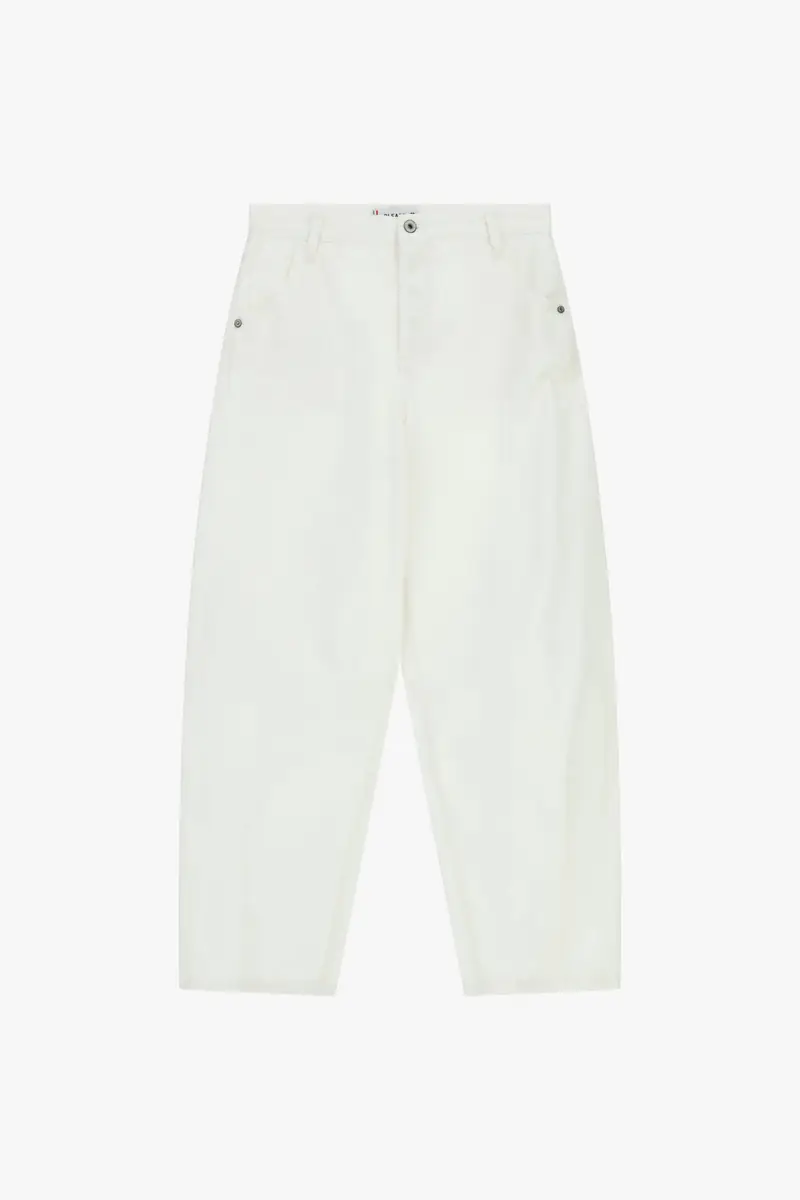 Pantaloni ampi vita alta con tasche Unbleached