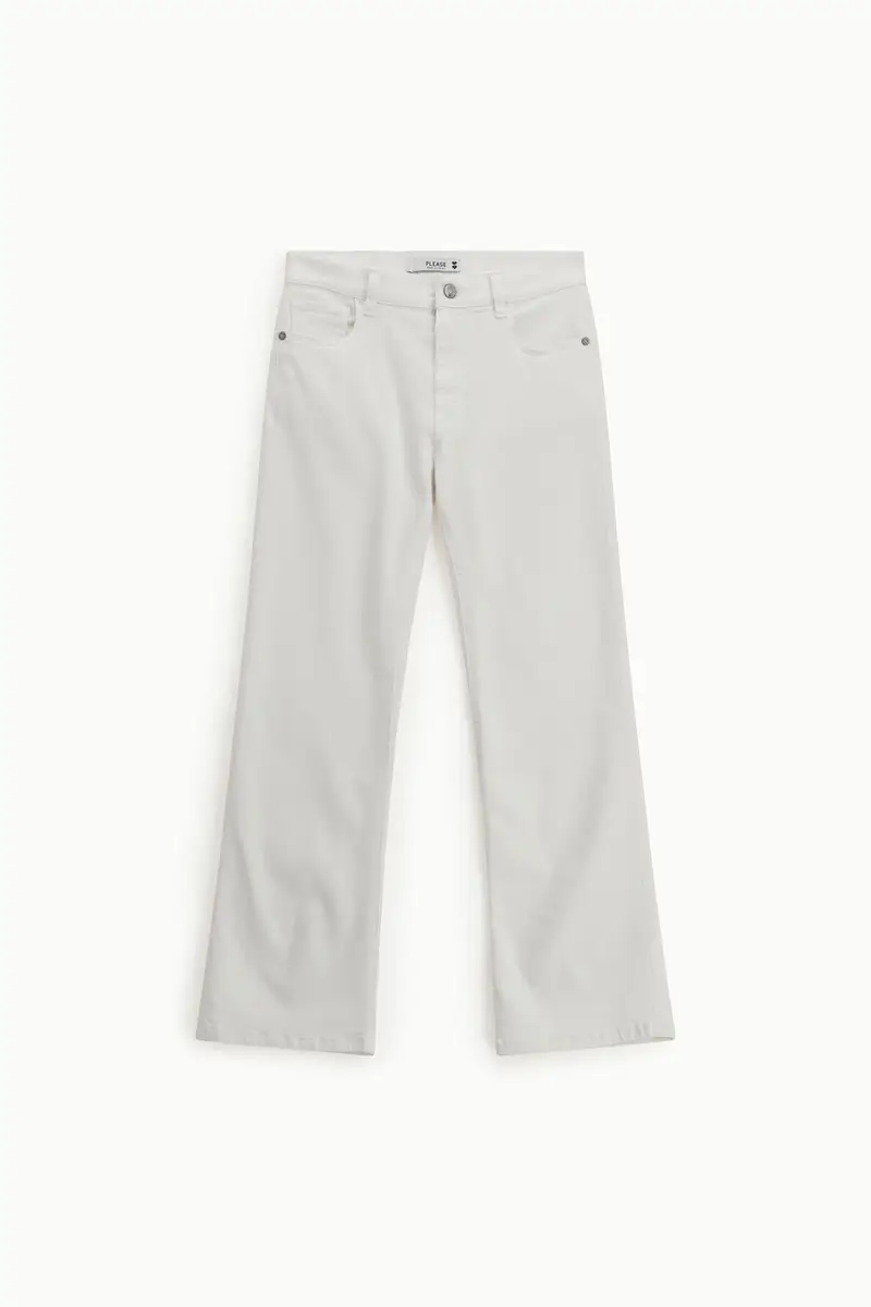 Pantaloni boot cut cinque tasche vita alta Bianco