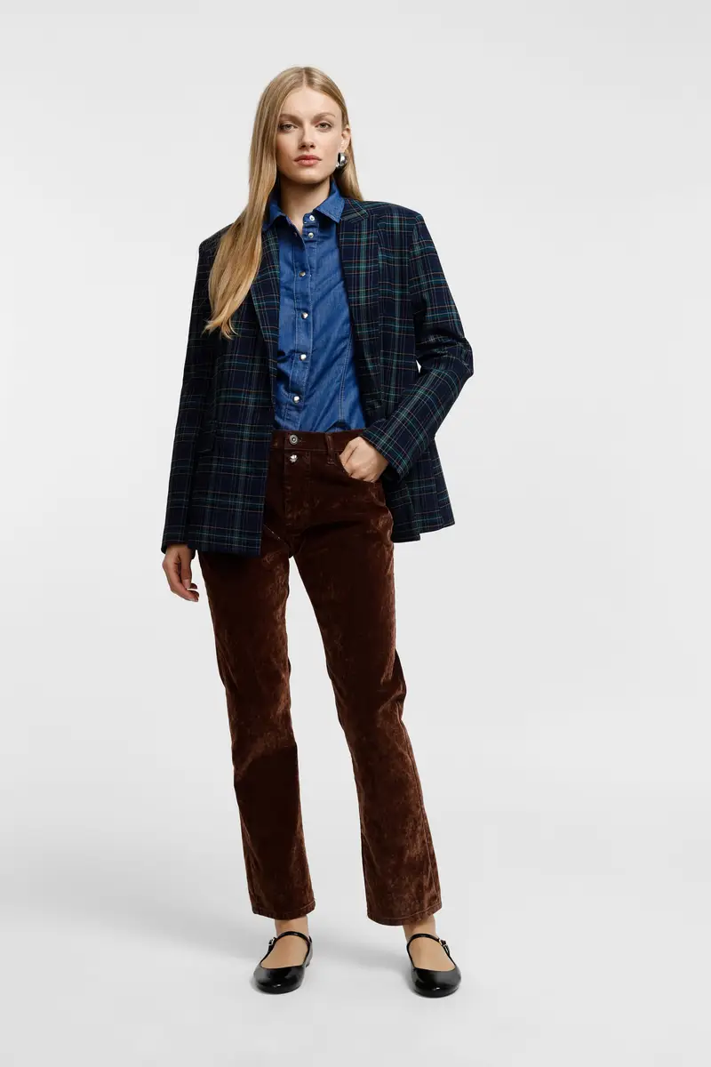 Pantaloni chino-fit vita media cinque tasche Moro miniatura 2