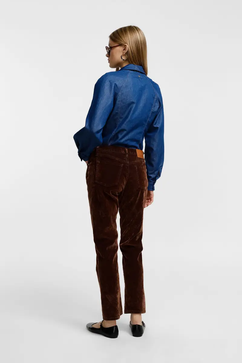 Pantaloni chino-fit vita media cinque tasche Moro miniatura 3