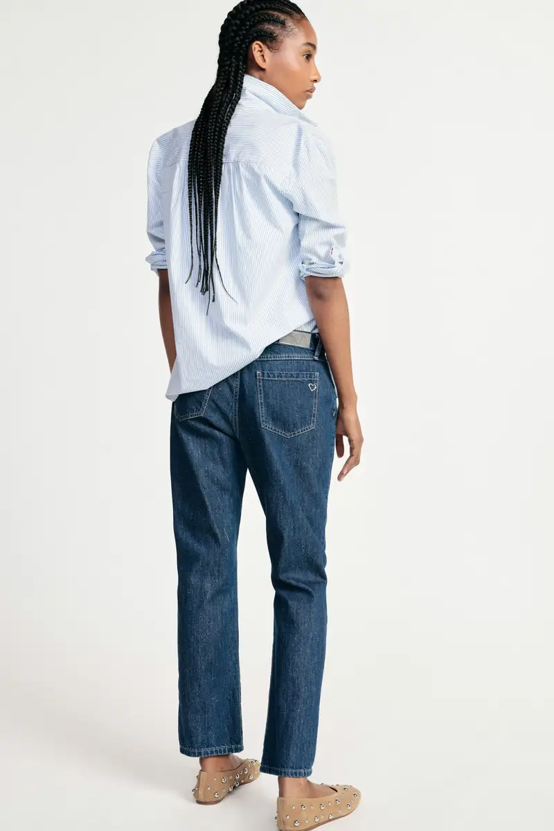 Pantaloni five-pocket fit dritto classico Blu denim miniatura 3