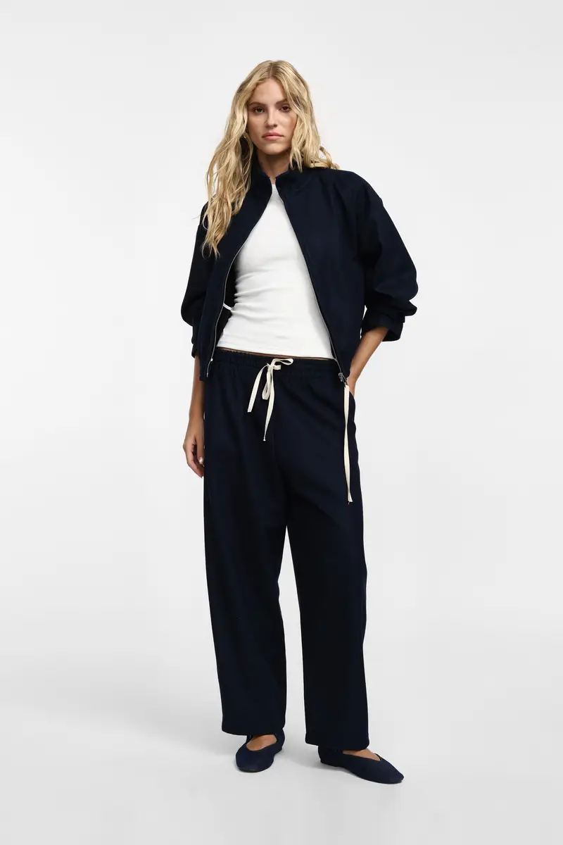 Pantaloni jogging con cordino Blu miniatura 2