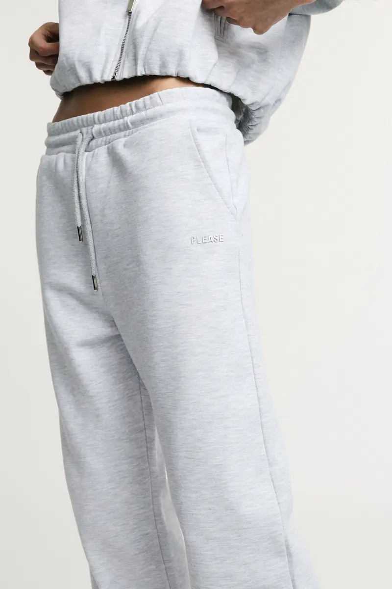 Pantaloni jogging vita media tasche laterali Grigio melange miniatura 3