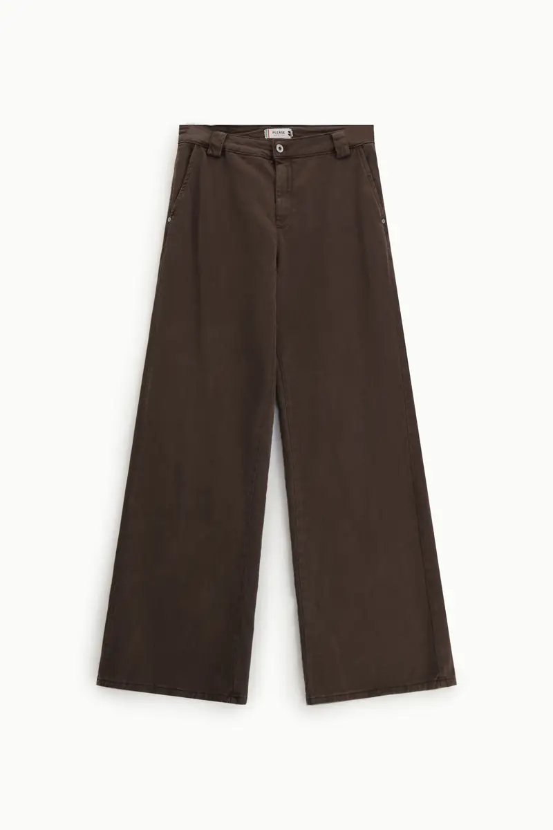 Pantaloni palazzo a vita bassa con gamba ampia Chocolate brown