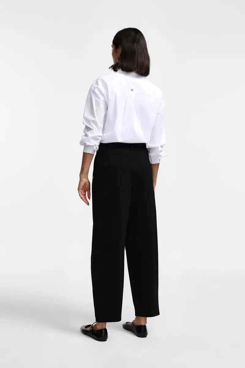 Pantaloni palazzo fit regolare con tasche Nero miniatura 3