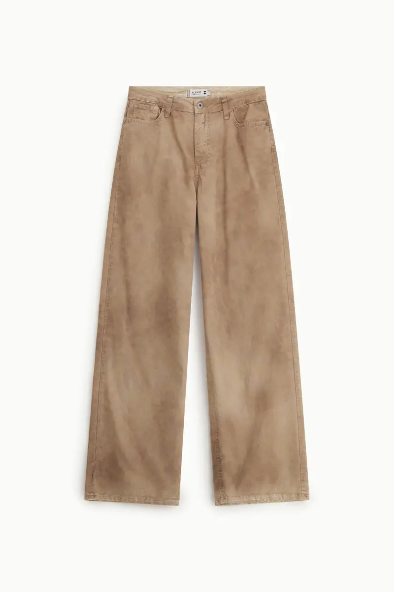 Pantaloni palazzo fit regolare effetto tinto Beige