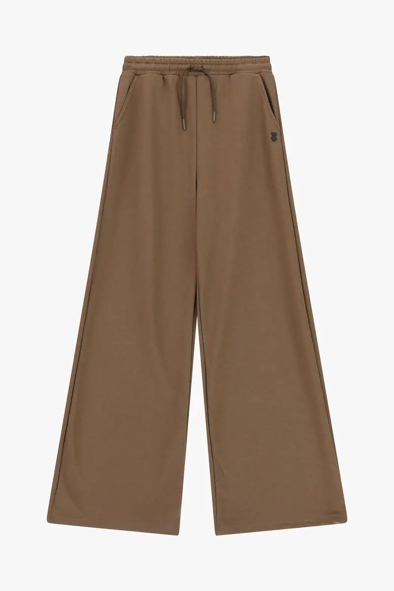 Pantaloni palazzo sportivi vita alta coulisse Moro