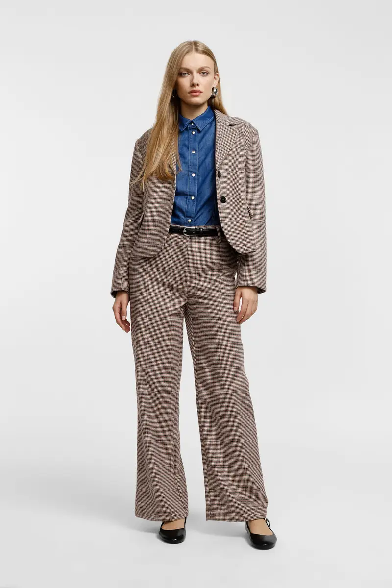 Pantaloni palazzo stampa fantasia a vita alta Panna miniatura 2