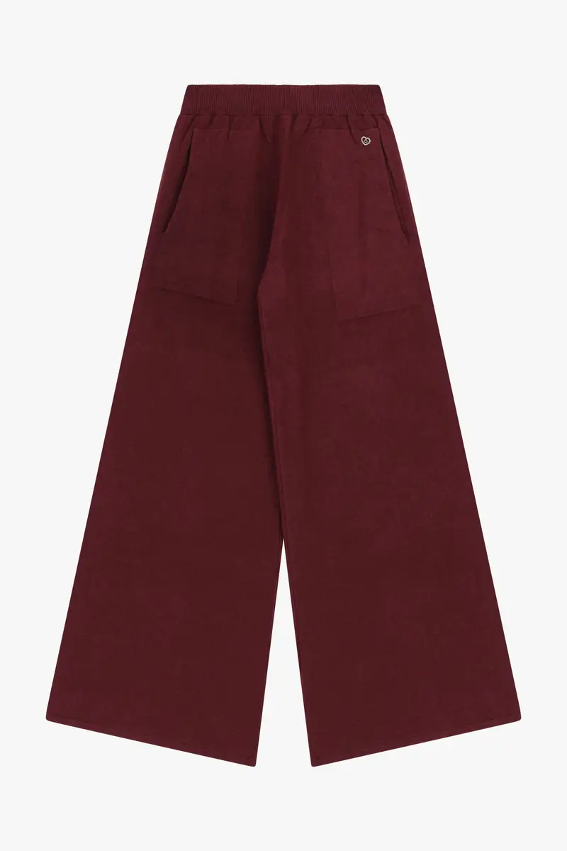 Pantaloni palazzo vita alta con tasche ampie Amarone