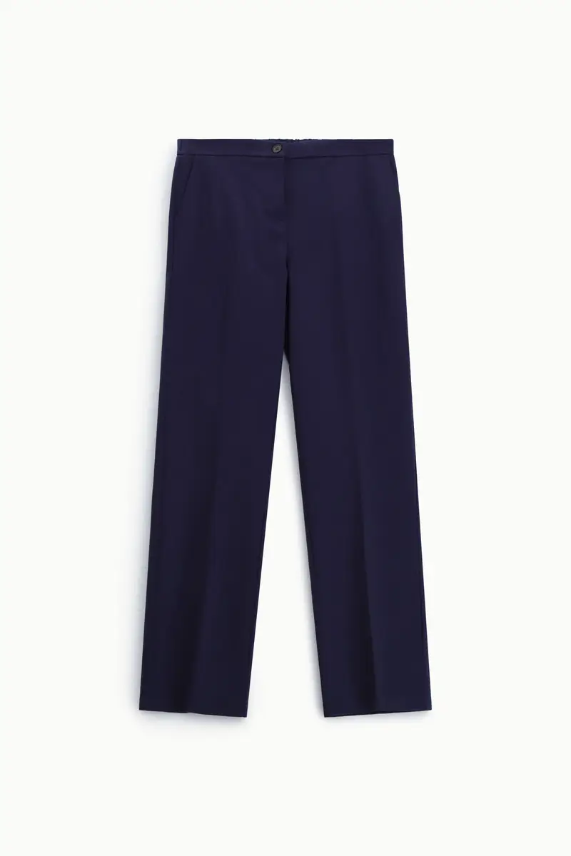 Pantaloni sartoriali vita media con piega Blu