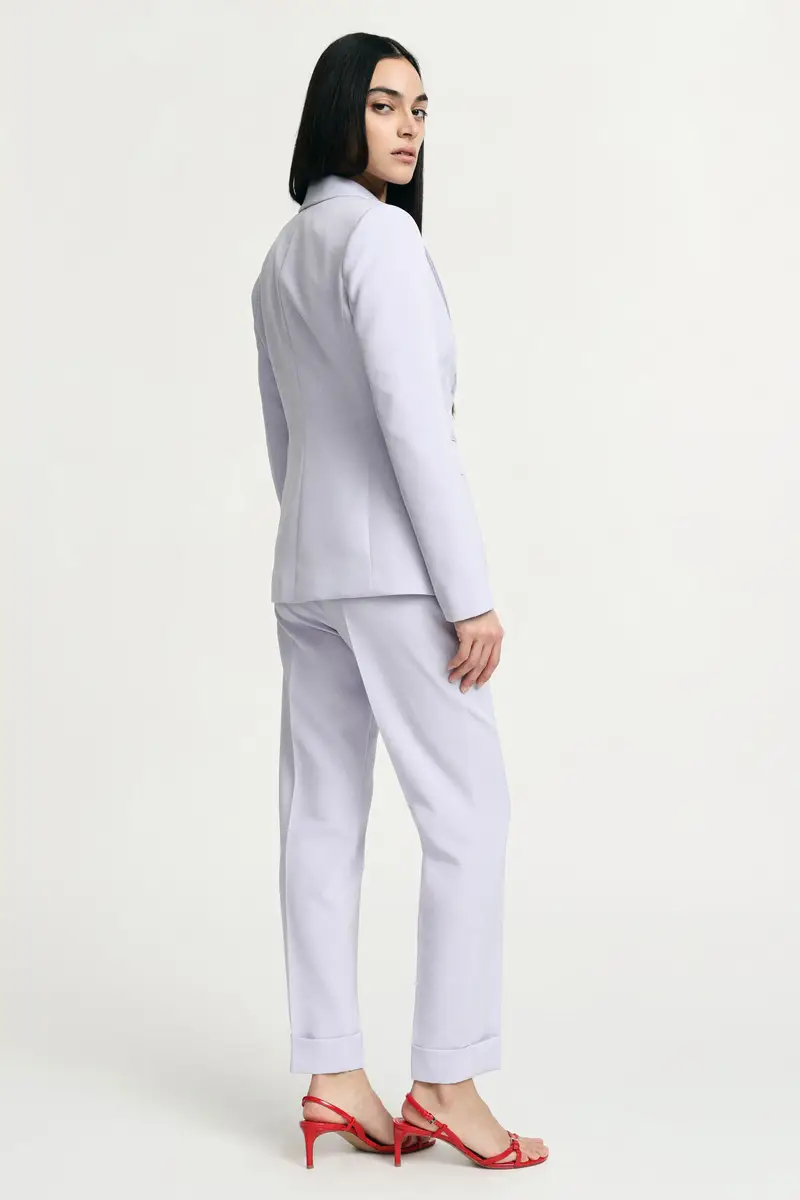 Pantaloni tailored fit con risvolto e piega centrale Lavanda miniatura 3