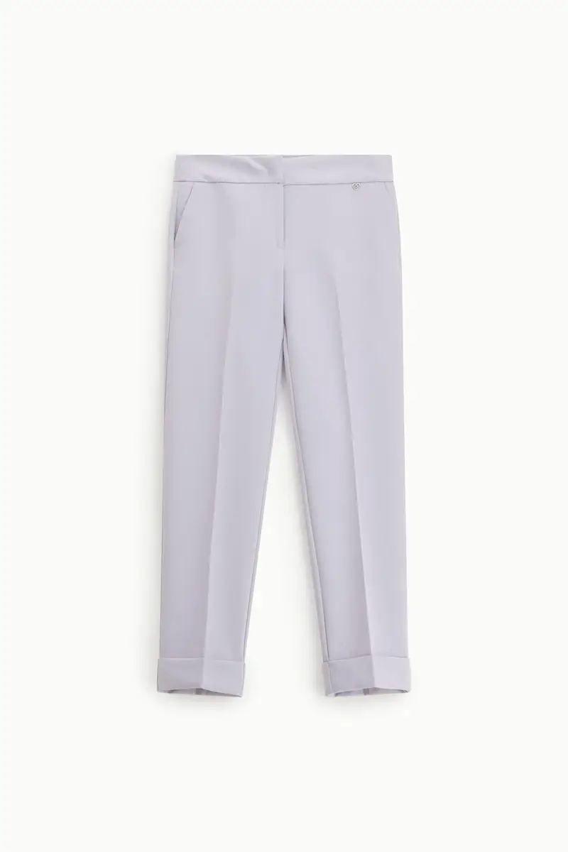 Pantaloni tailored fit con risvolto e piega centrale Lavanda