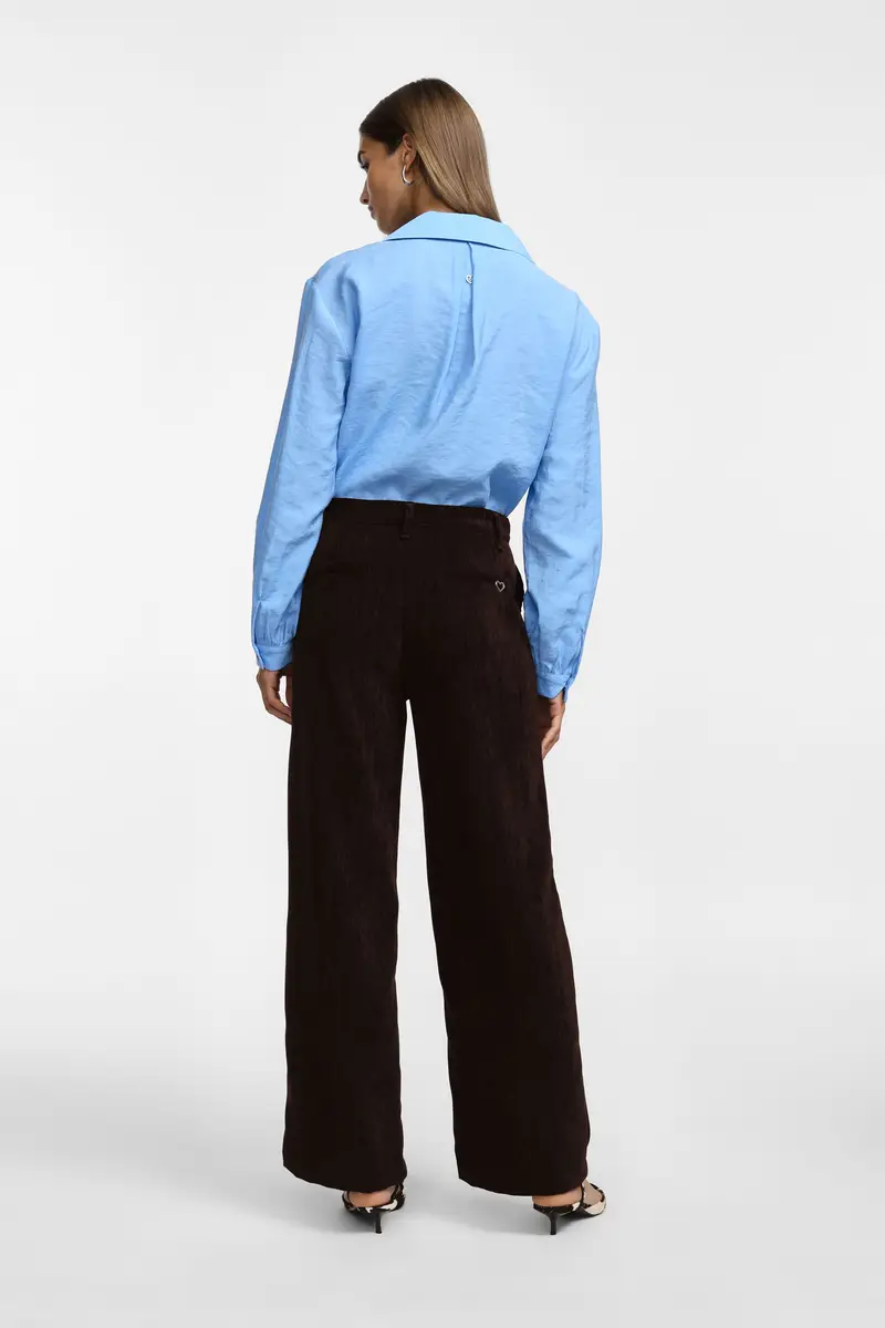 Pantaloni texturizzati a gamba ampia con vita alta Moro miniatura 3