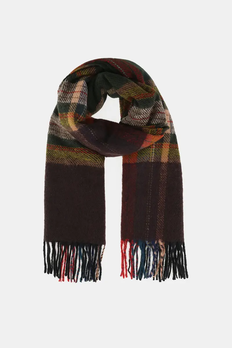Sciarpa a quadri con frange lunghe Moro miniatura 2