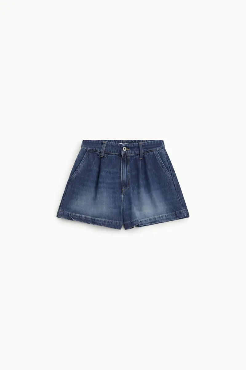Shorts regular fit denim effetto lavato Blu denim