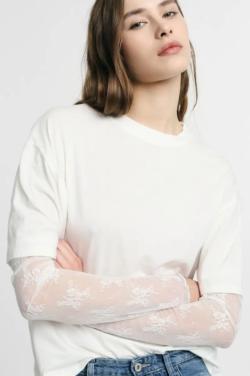 Please T-shirt Bianco 4351497 miniatura 2