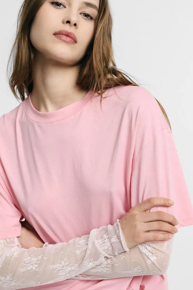 Please T-shirt Rosa 4351498 miniatura 4