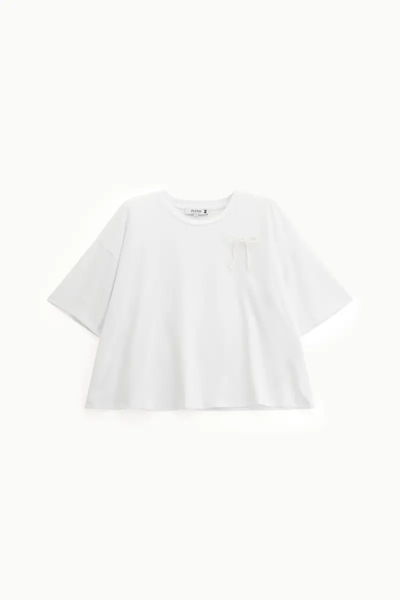 T-shirt con nastro decorativo Bianco