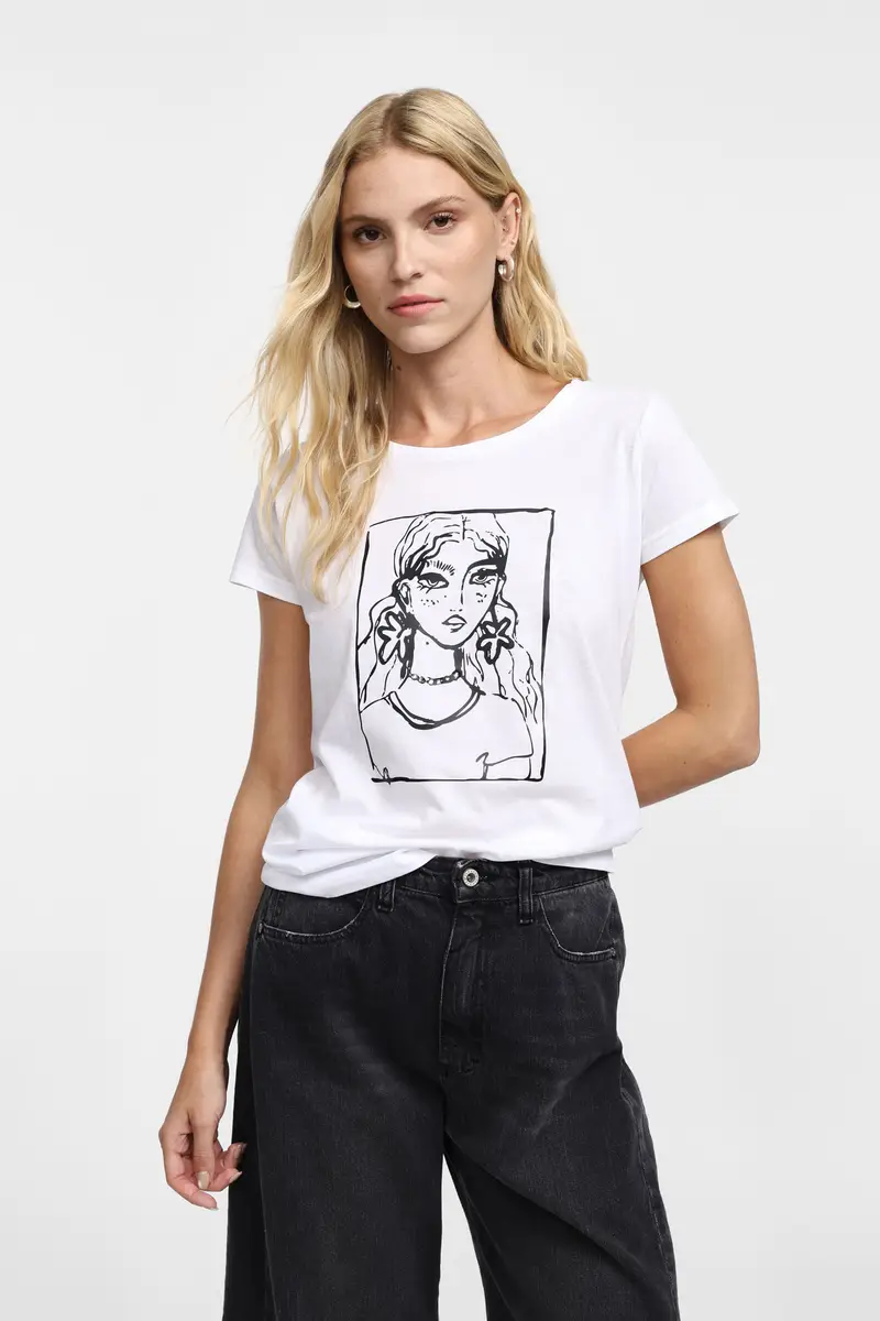 Please T-shirt Bianco 3565997 miniatura 2