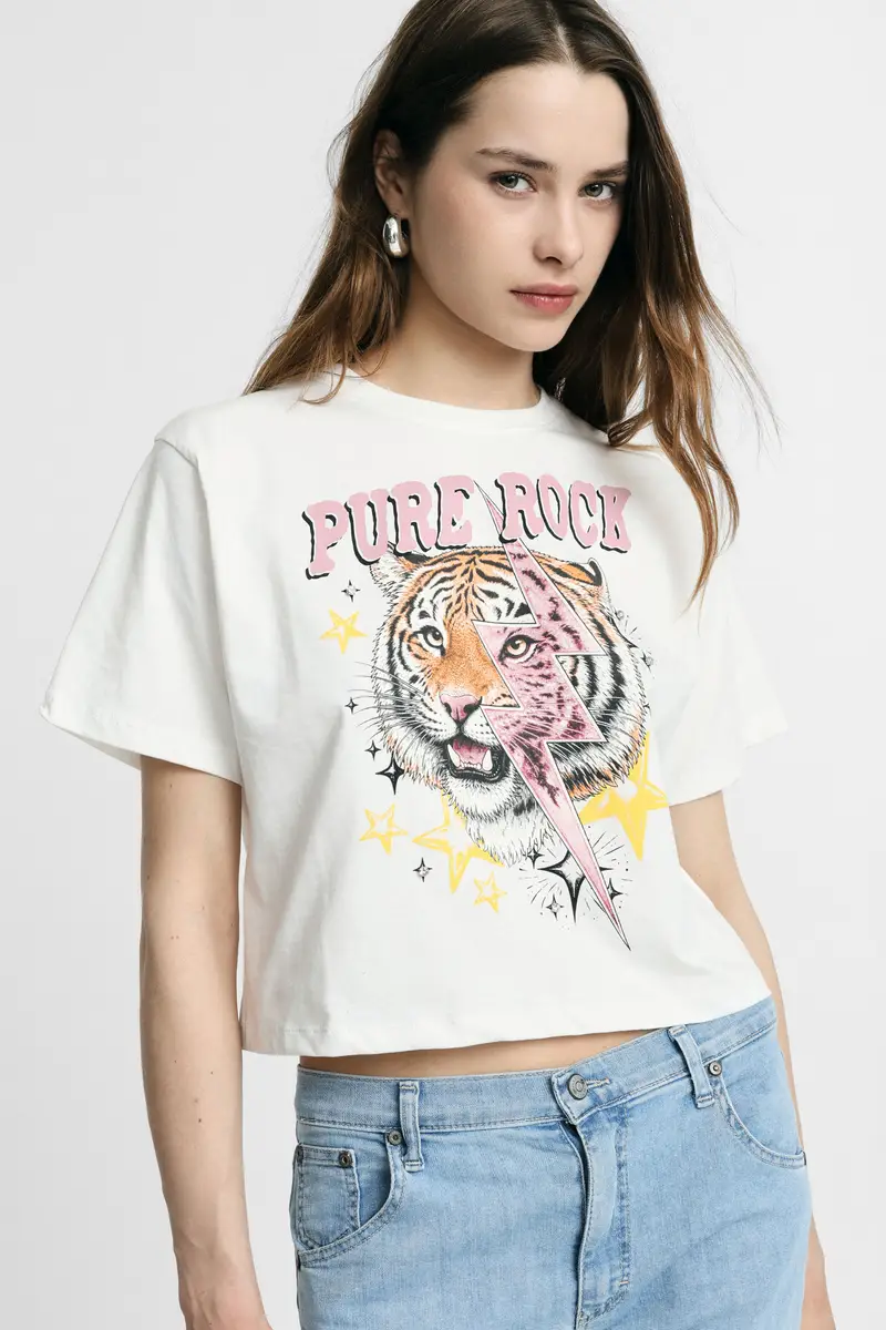 Please T-shirt Bianco 4351499 miniatura 2