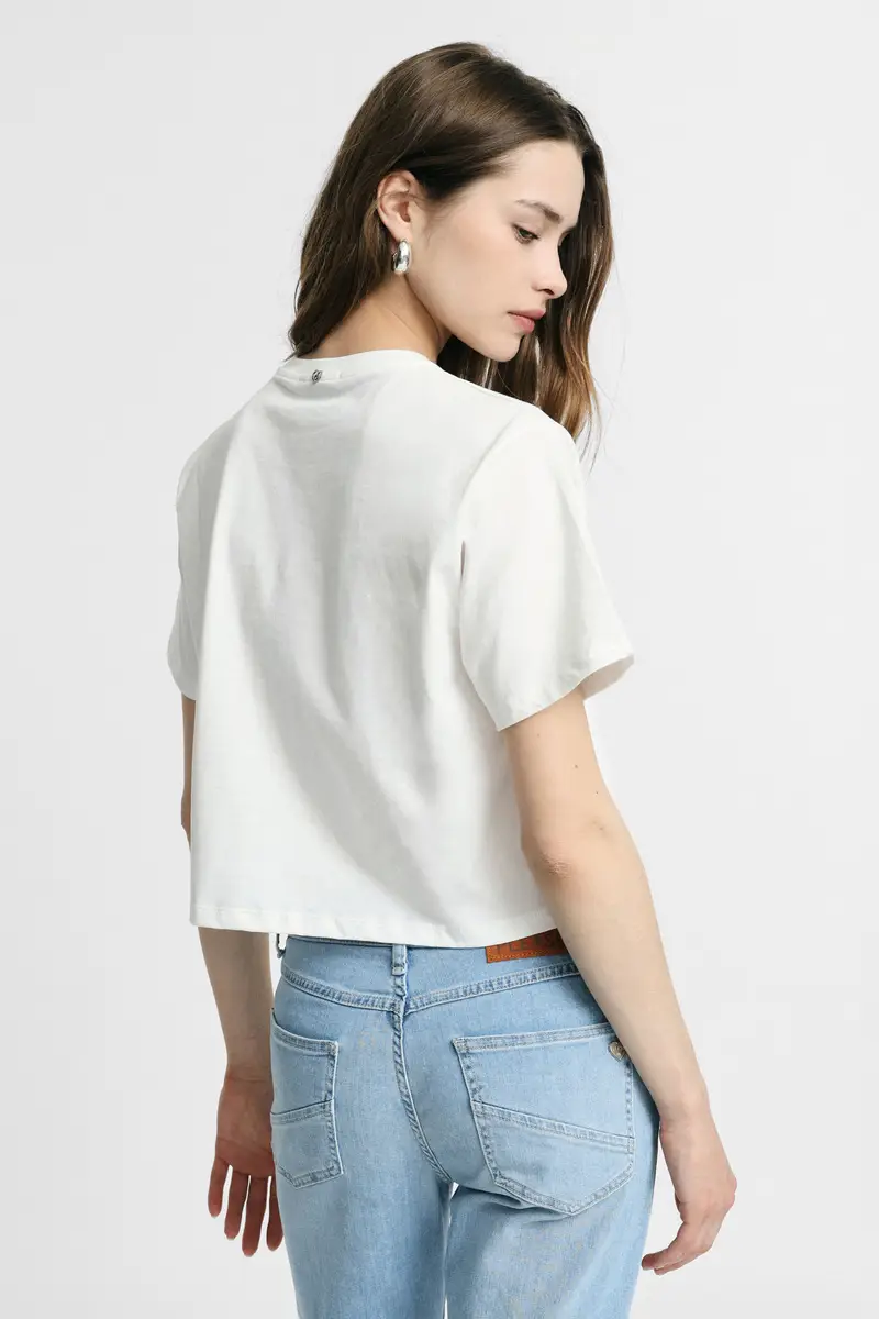 Please T-shirt Bianco 4351499 miniatura 3