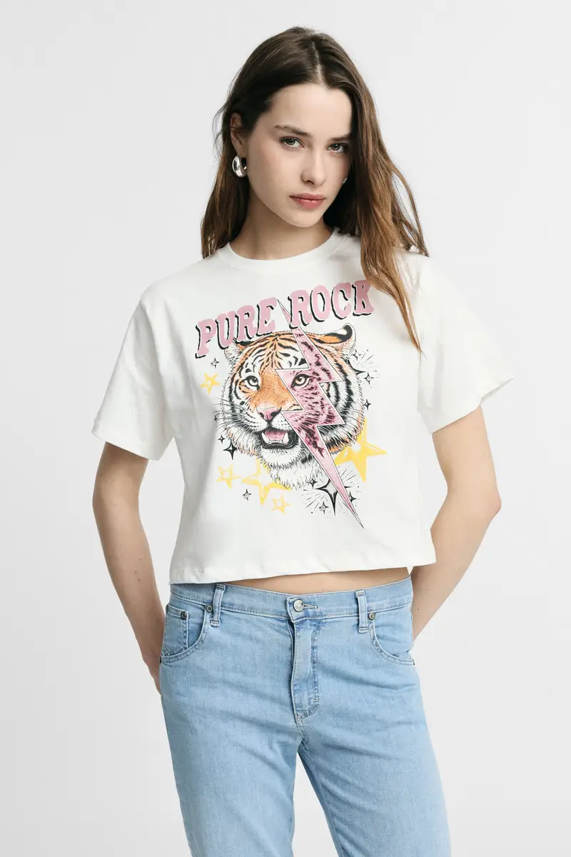 Please T-shirt Bianco 4351499 miniatura 4