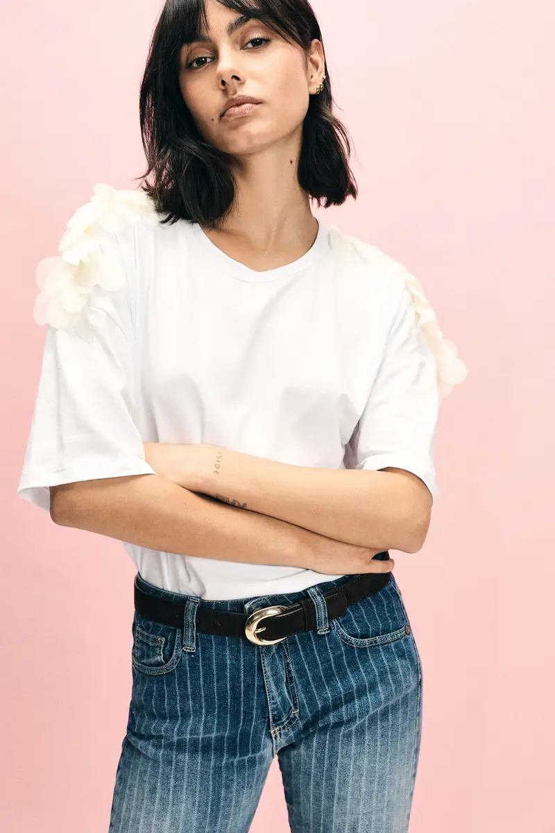 Please T-shirt Bianco 4351501 miniatura 2