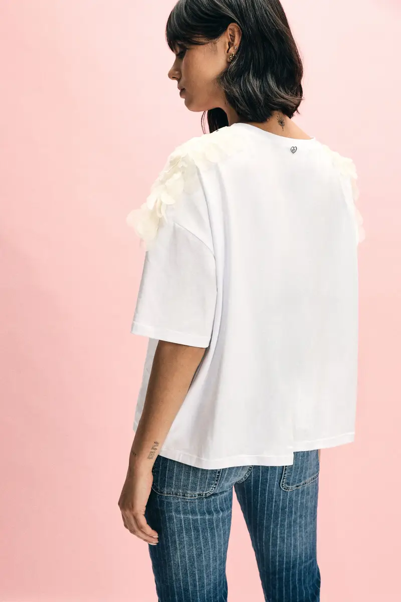 Please T-shirt Bianco 4351501 miniatura 3