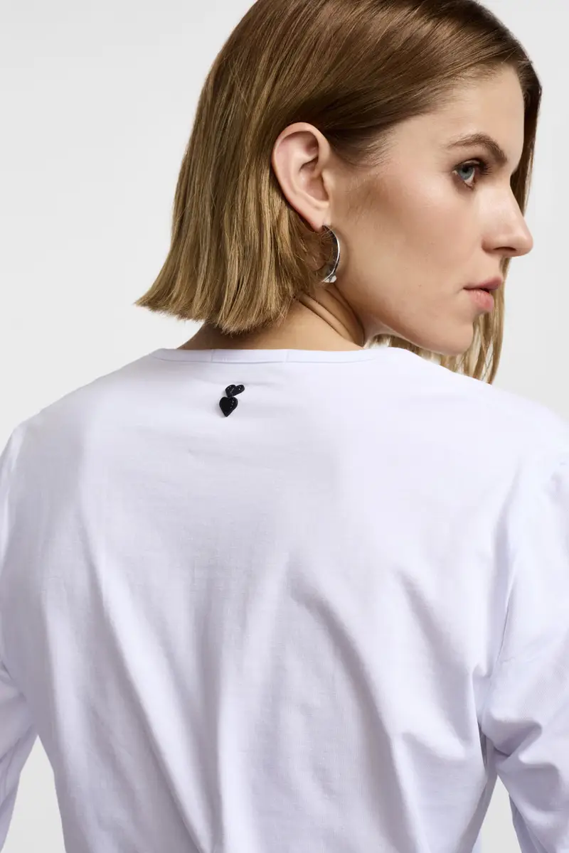 Please T-shirt Bianco 3566001 miniatura 4