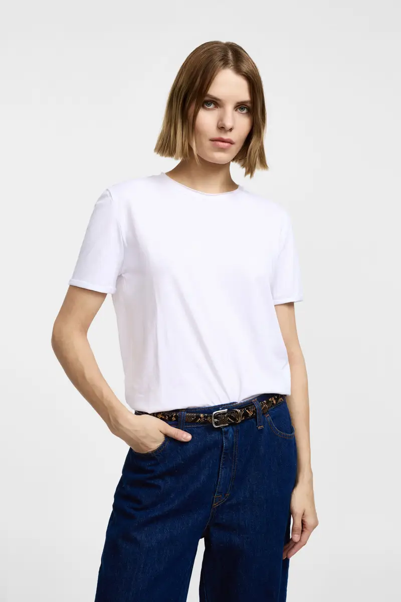 Please T-shirt Bianco 4270514 miniatura 2