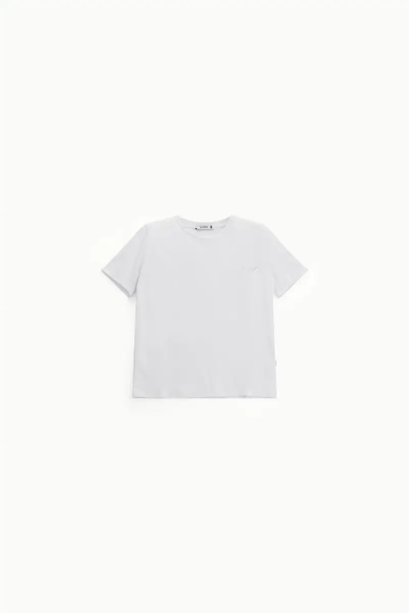 T-shirt regular fit girocollo manica corta Bianco