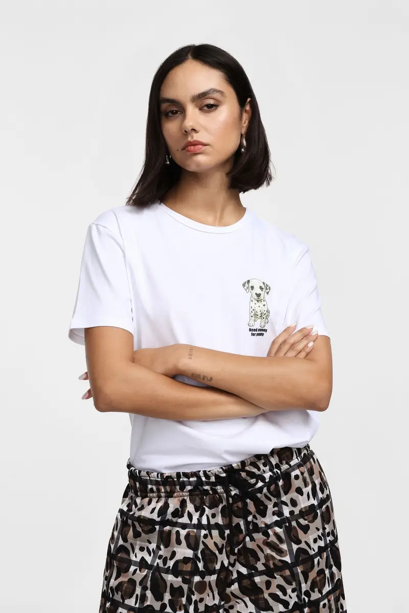 Please T-shirt Bianco 3566008 miniatura 2