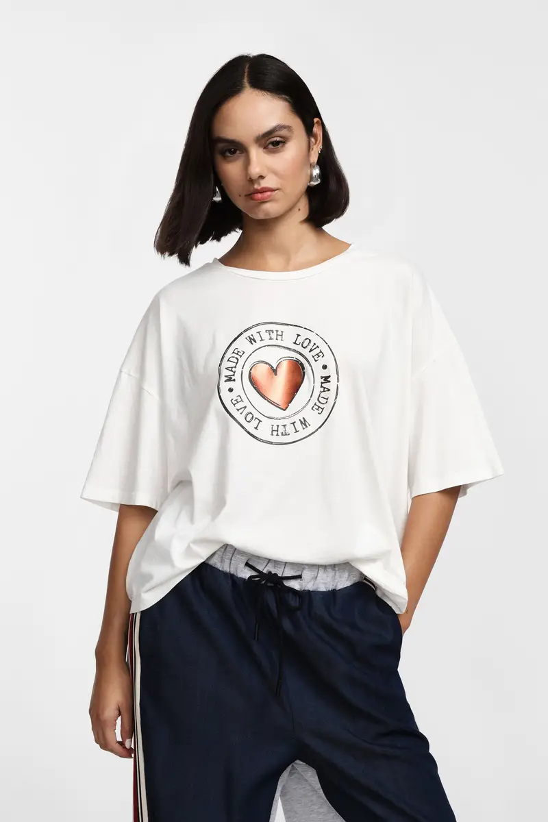 Please T-shirt Bianco 3566009 miniatura 2