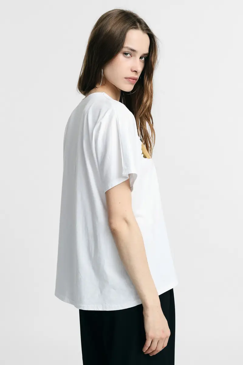 Please T-shirt Bianco 4351506 miniatura 3