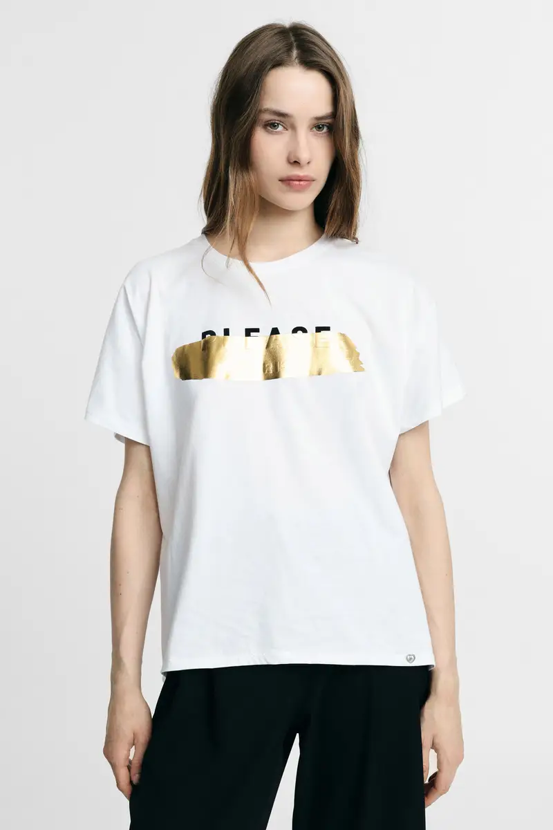 Please T-shirt Bianco 4351506 miniatura 4