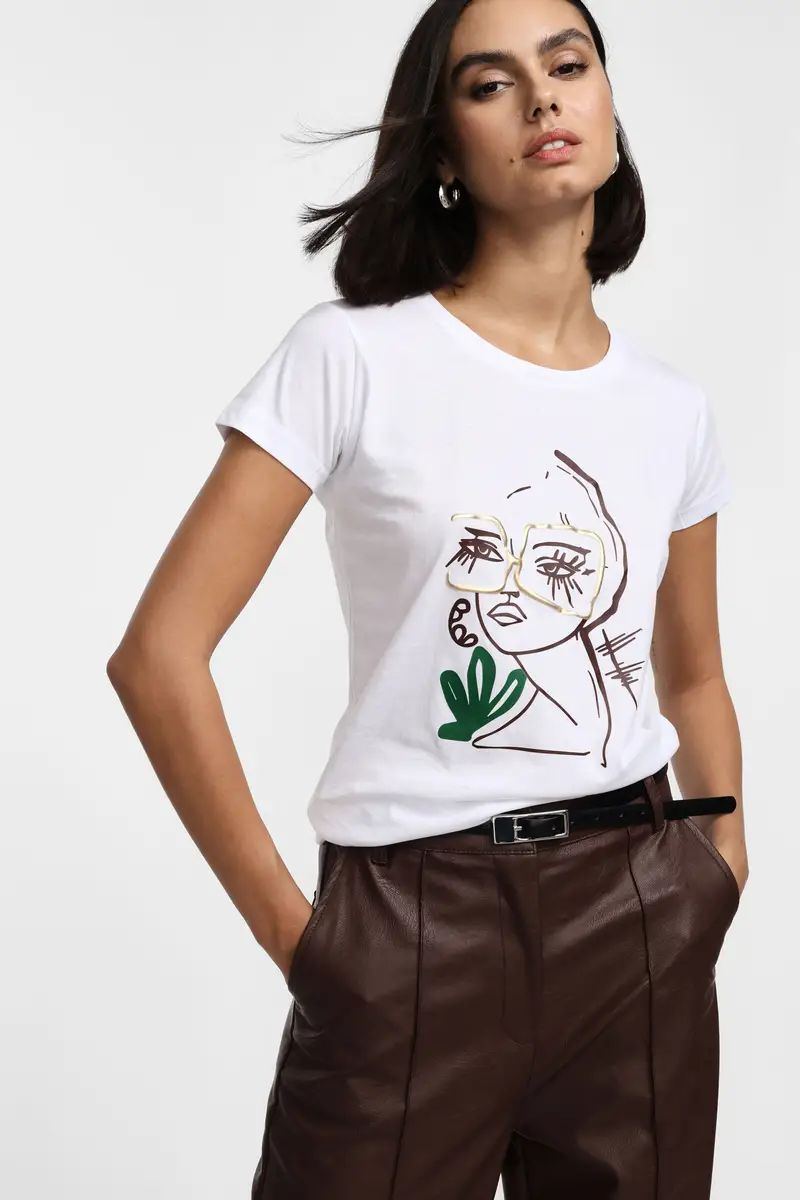 Please T-shirt Bianco 3566013 miniatura 2