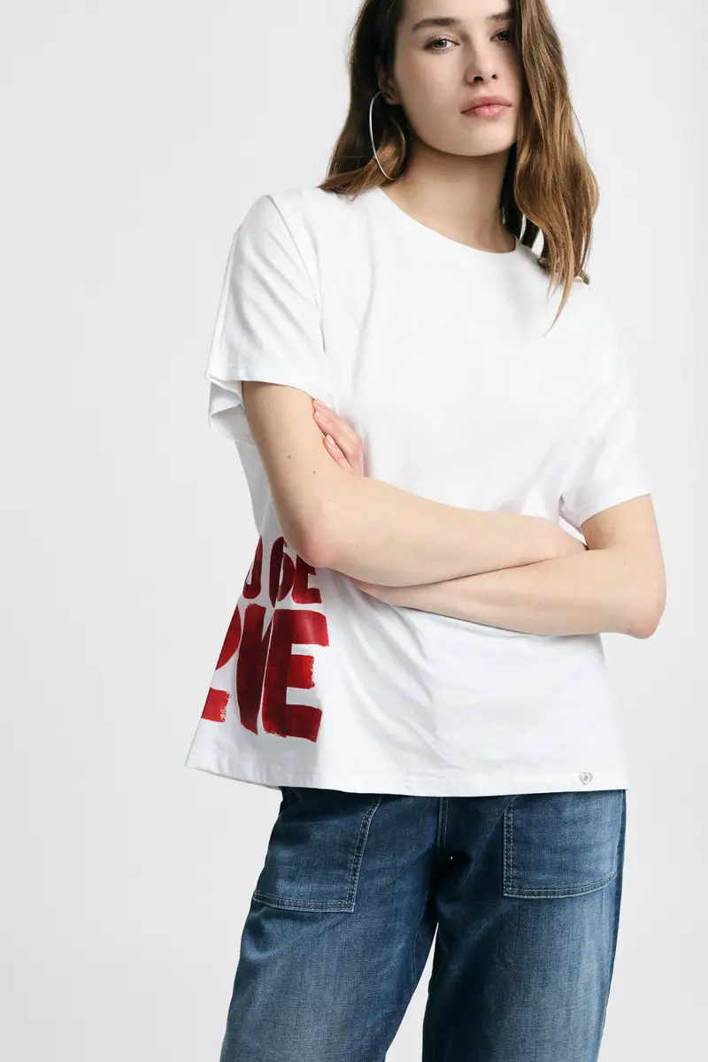 Please T-shirt Bianco 4351508 miniatura 2