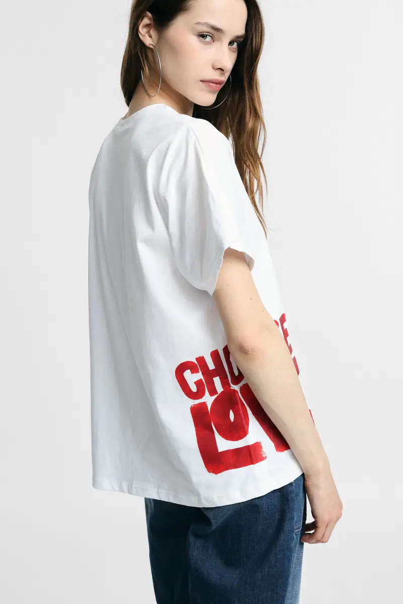 Please T-shirt Bianco 4351508 miniatura 3